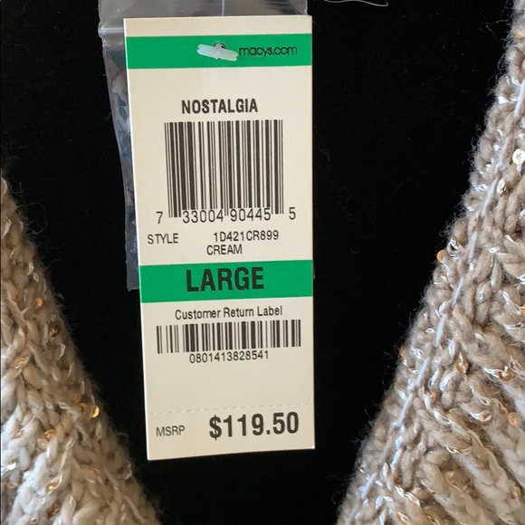 NWT INC Taupe Sequin Ombré Nostalgia Sweater Sz L - Picture 11 of 14